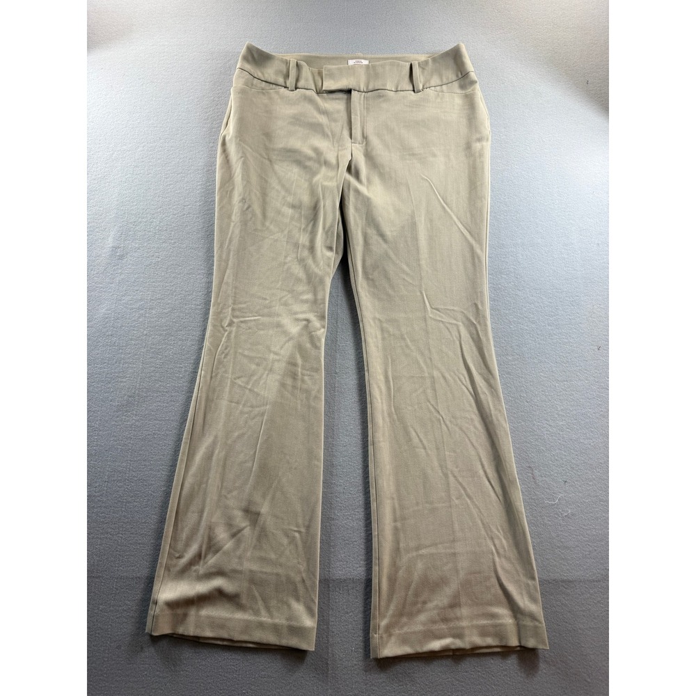 Merona Dress Pants Women 18L Khaki Curvy Fit Stretch Bootcut 39x34